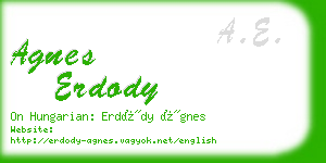 agnes erdody business card